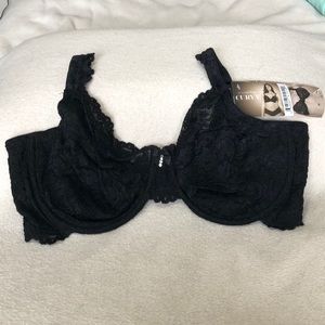 38DD Smart & Sexy Curvy Black Lace Bra / Bralette